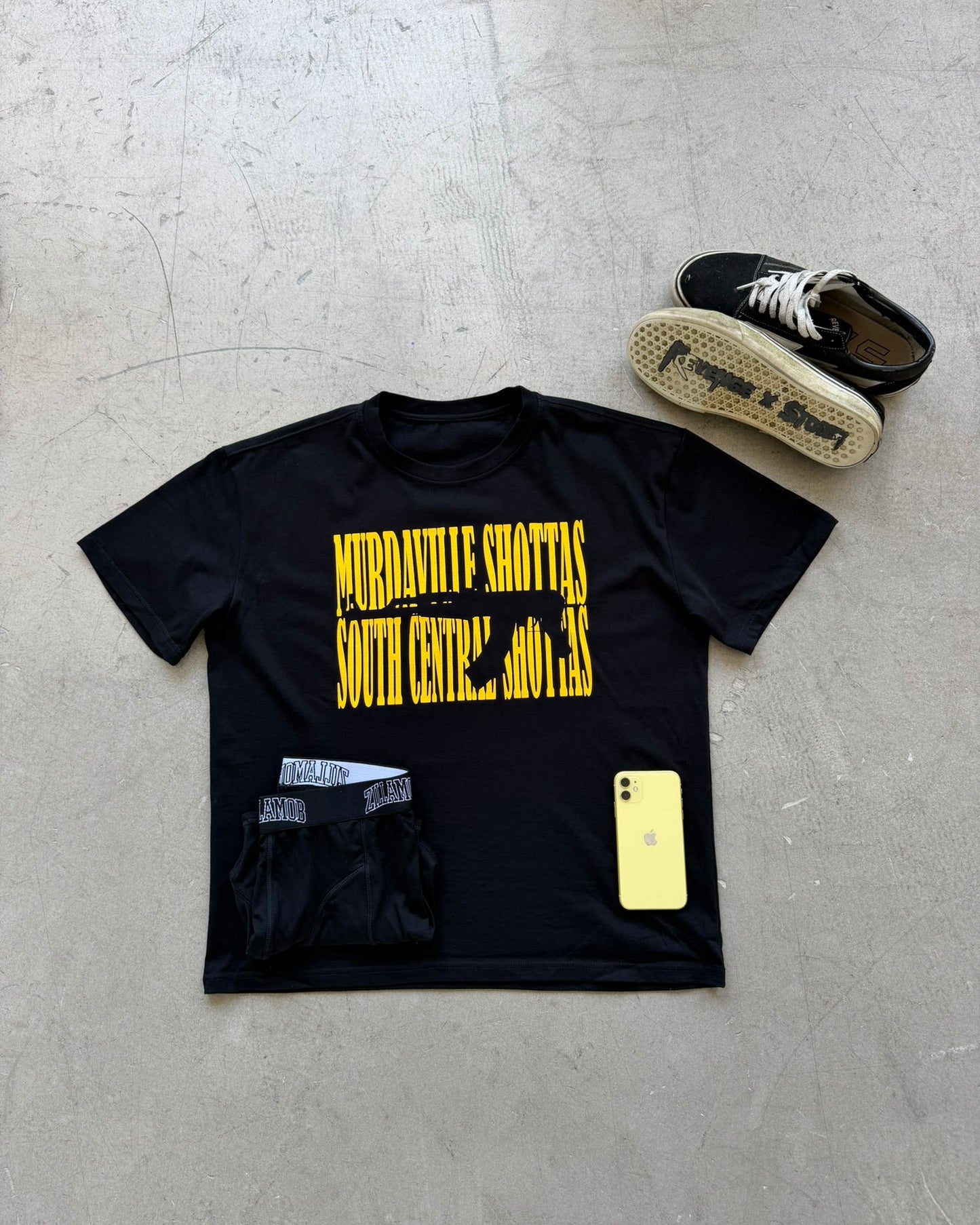 SHOTTAS TEE (BLACK/YELLLOW)
